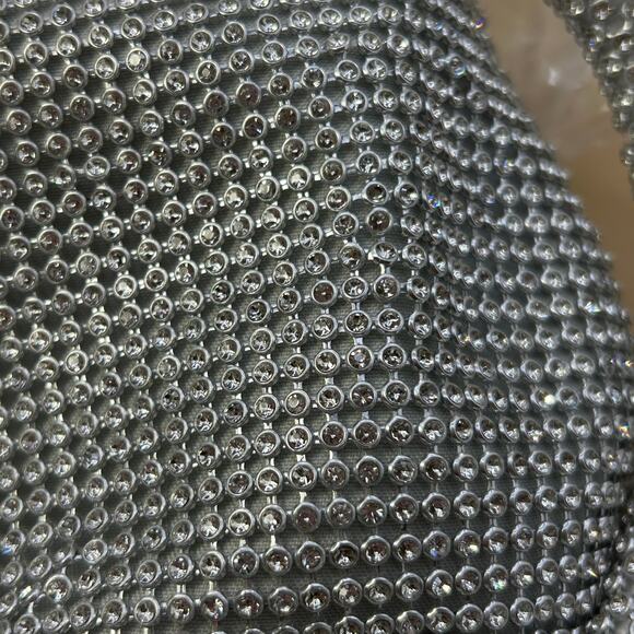 Set of Sparkly Silver Evening Bag / Nautical Anchor Keychain Sparkling Charm - Picture 8 of 9